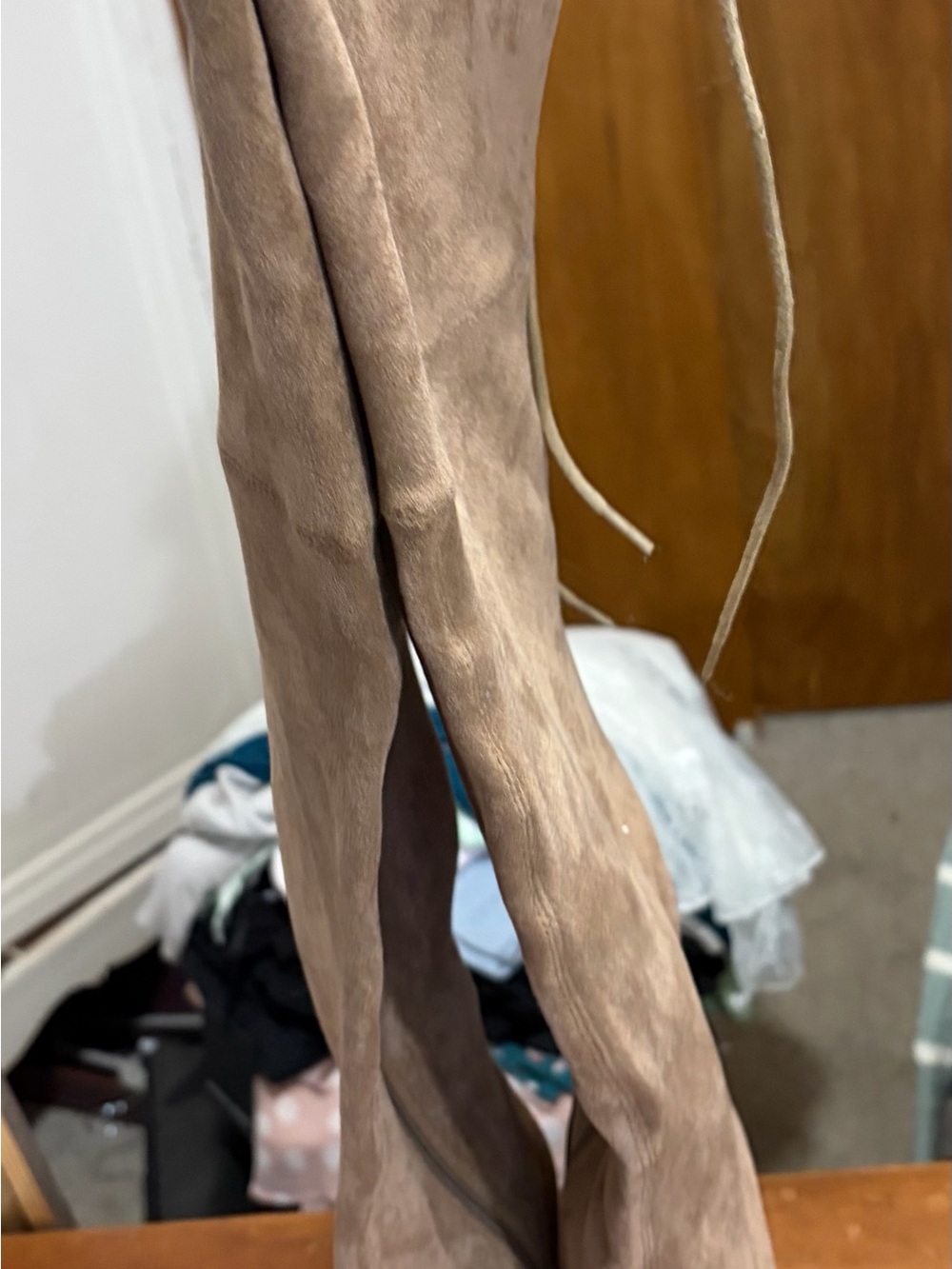 Women’s Taupe Suede Knee High Boots